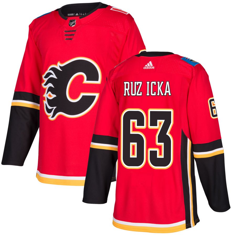Calgary Flames #63 Adam Ruzicka Red Home Authentic Jersey
