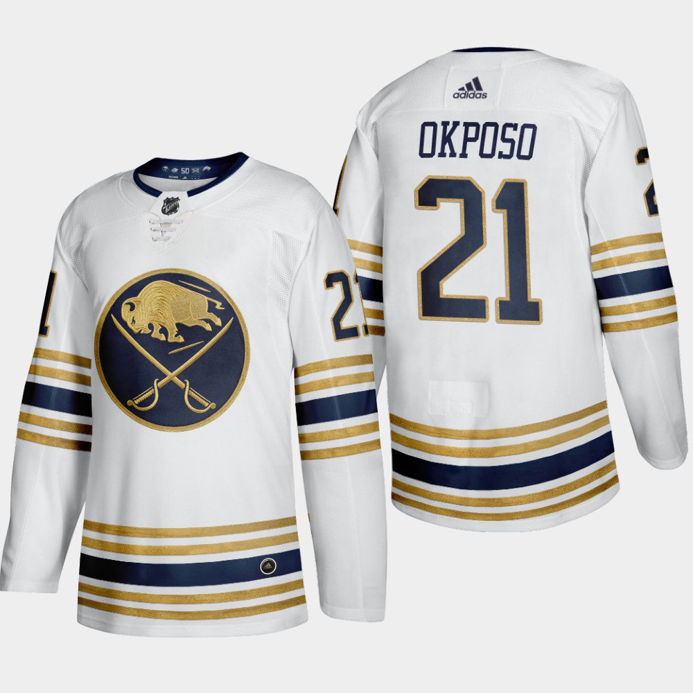 Buffalo Sabres #21 Kyle Okposo Authentic White Away Jersey