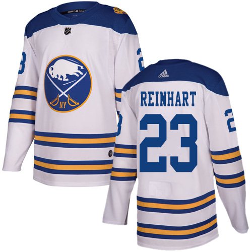 Men's Buffalo Sabres #23 Sam Reinhart White Authentic 2018 Winter Classic Stitched Hockey Jersey