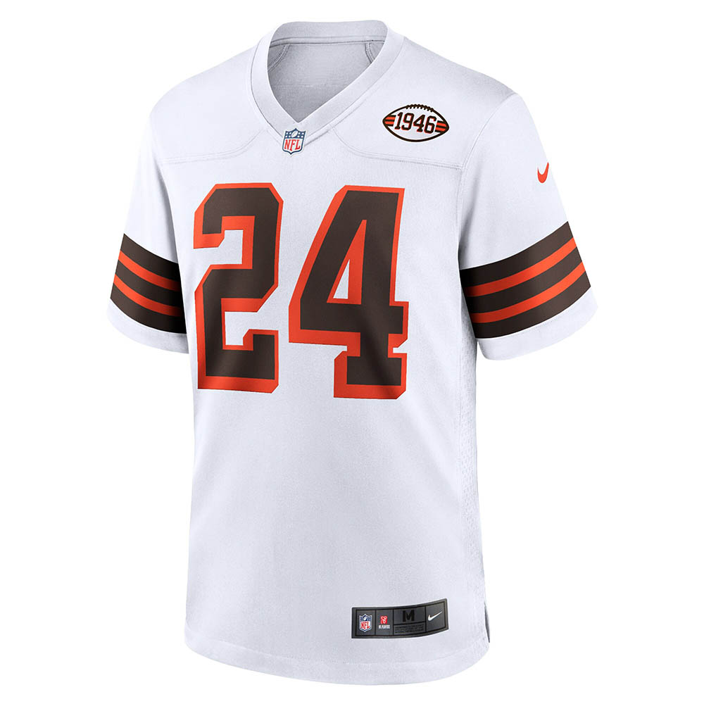 Men's Cleveland Browns Nick Chubb 1946 Collection Alternate Game Jersey White