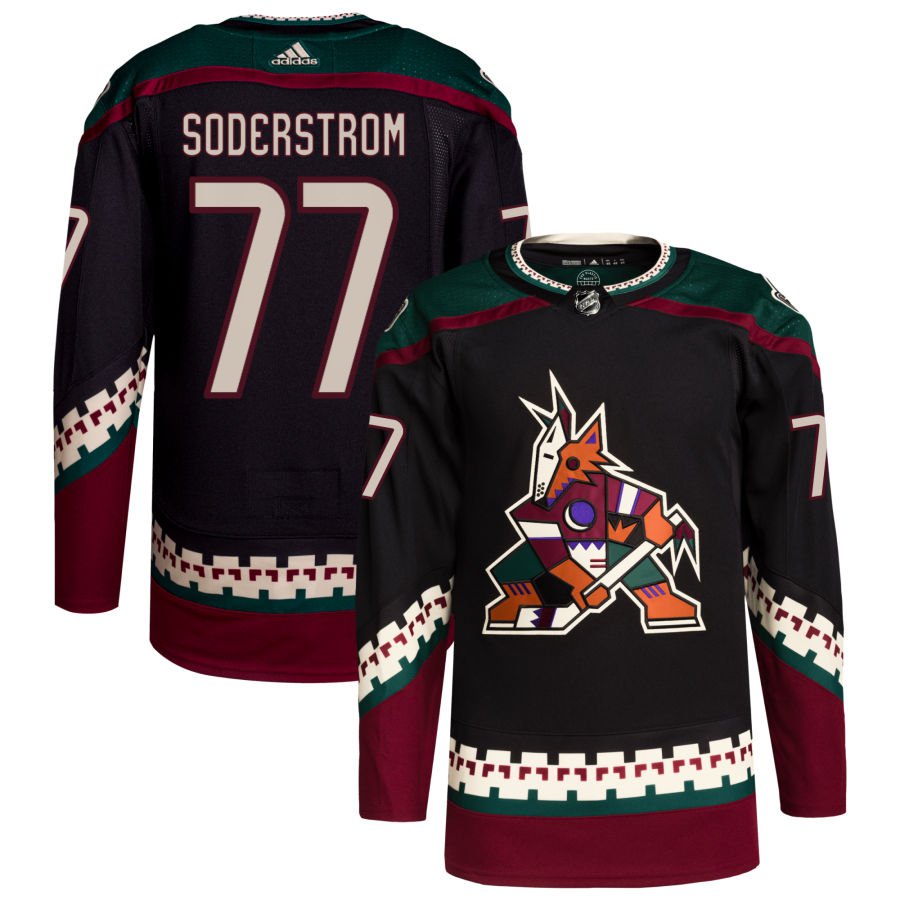 Arizona Coyotes #77 Victor Soderstrom Black Authentic Pro Home Stitched Hockey Jersey